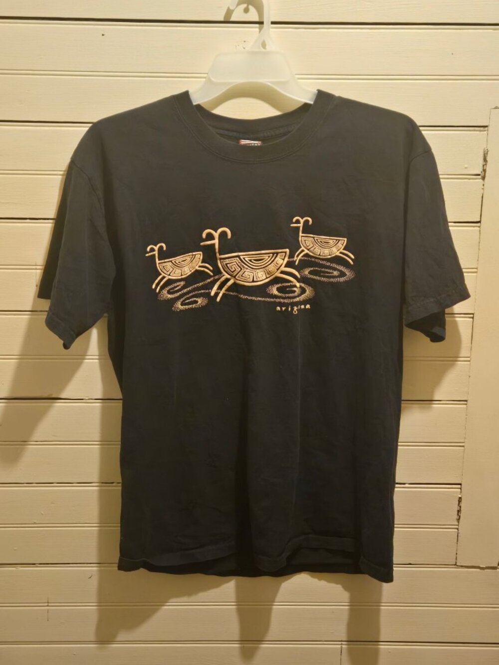 SportexShirt Mens L Black Short Sleeve Arizona Graphic Classic 100% Cotton